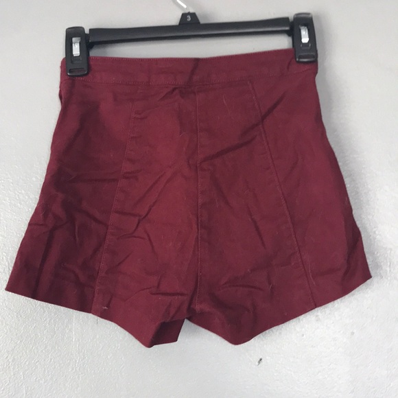Red High Waisted Shorts - Picture 2 of 5
